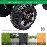 Quad per Bambini Elettrico 12V con Fari e Batteria Ricaricabile, Età 3-5 Anni, 100x65x73cm, Verde