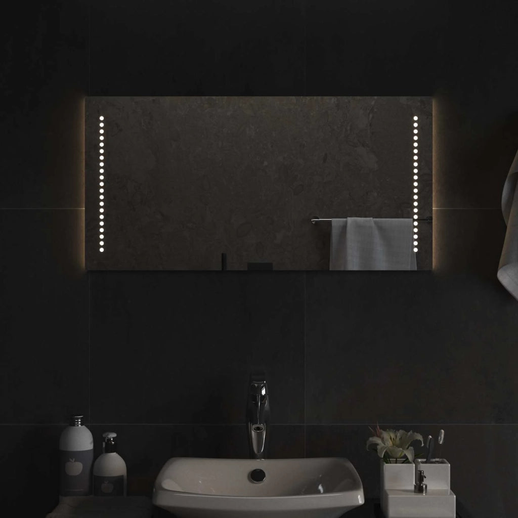 Specchio da bagno LED Trasparente 40 x 80 cm vetro temperato 42045778