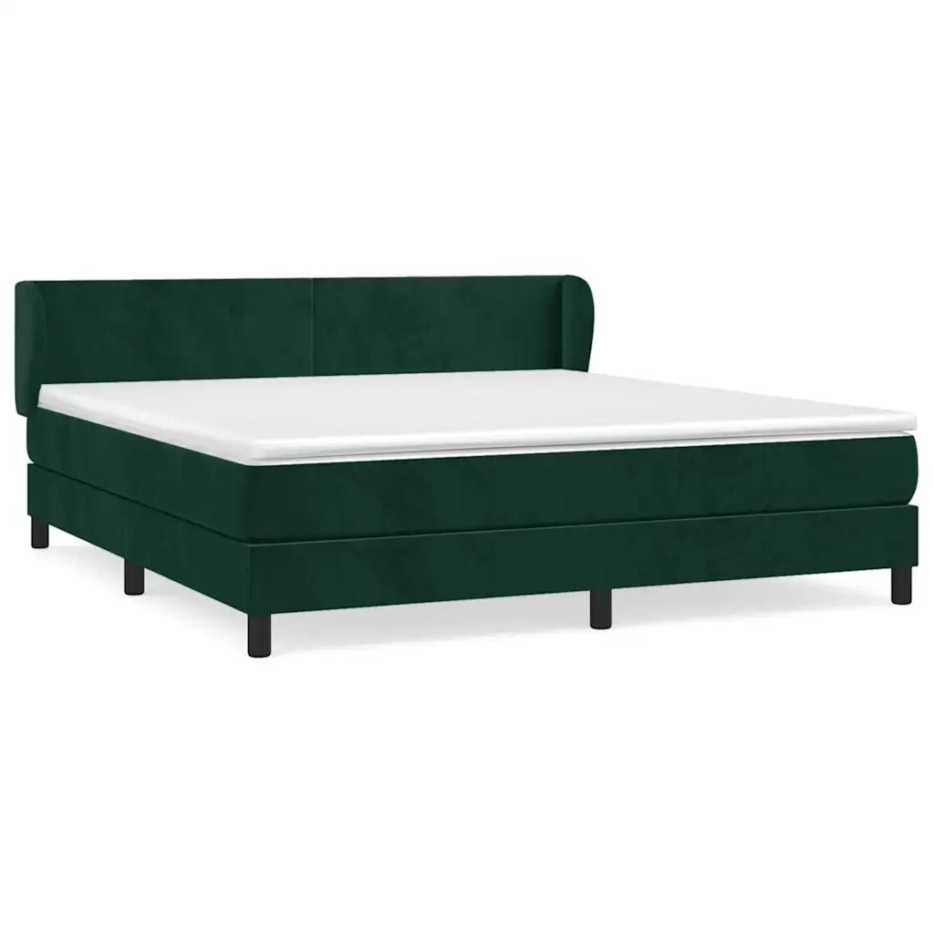 Giroletto a Molle con Materasso Verde Scuro 180x200 cm Velluto 3127388