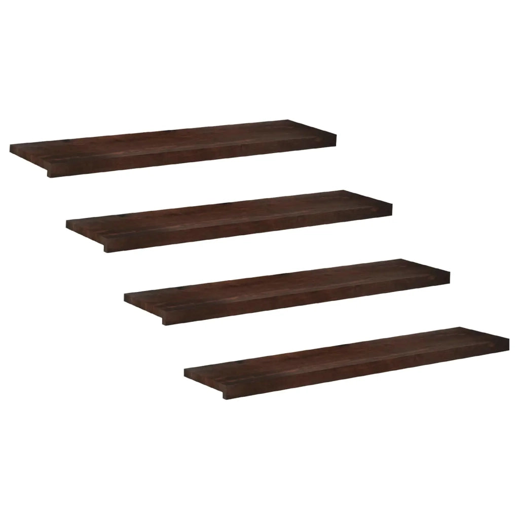 Tappeti per scale 4 pz 110 x 30 x 2 cm Marrone Scuro 3446242