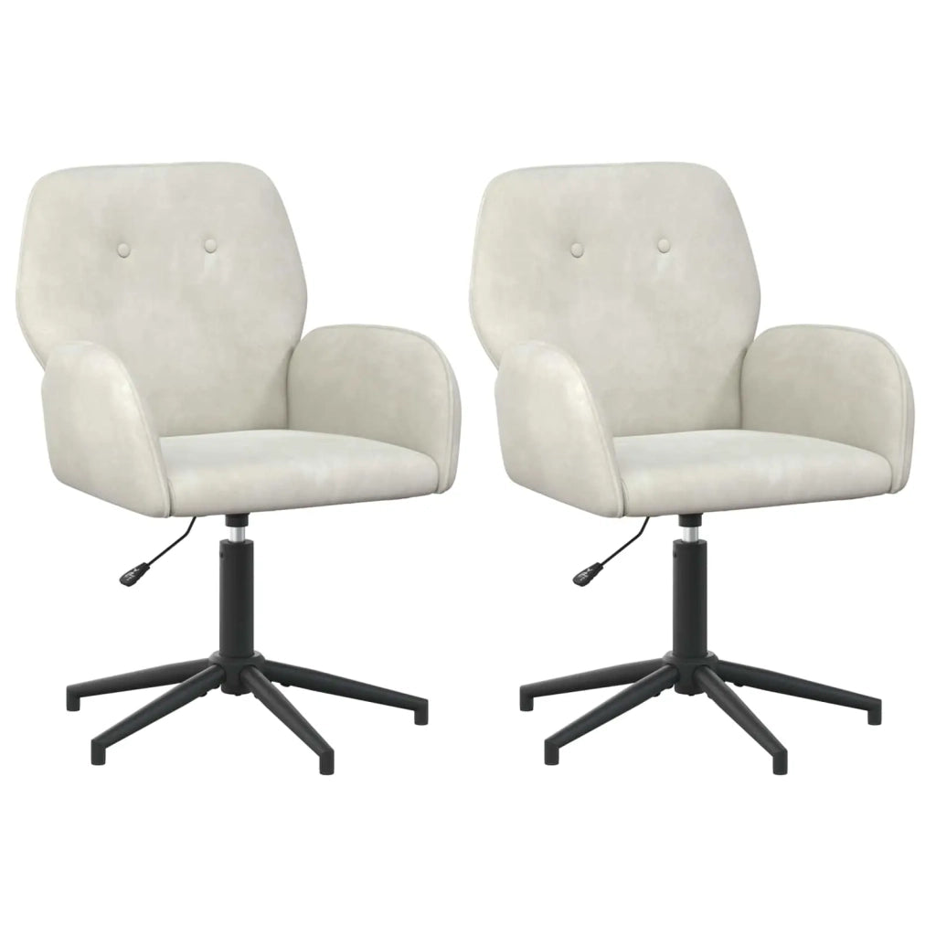 Sedie da scrivania girevoli 2 pz 54 x 55 x 90 cm Crema 3428325