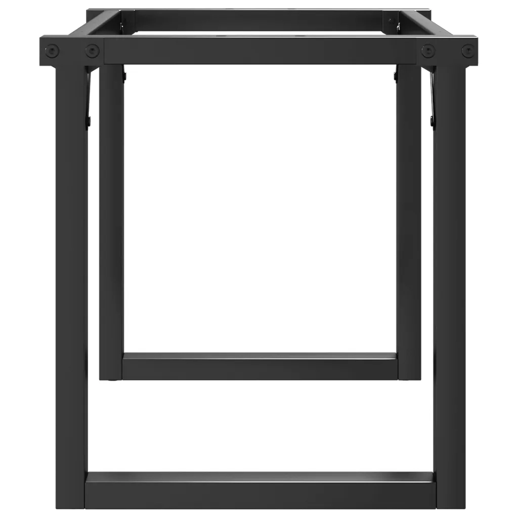 Telaio Gambe a O per Tavolino da Salotto 80x40x43 cm in Acciaio