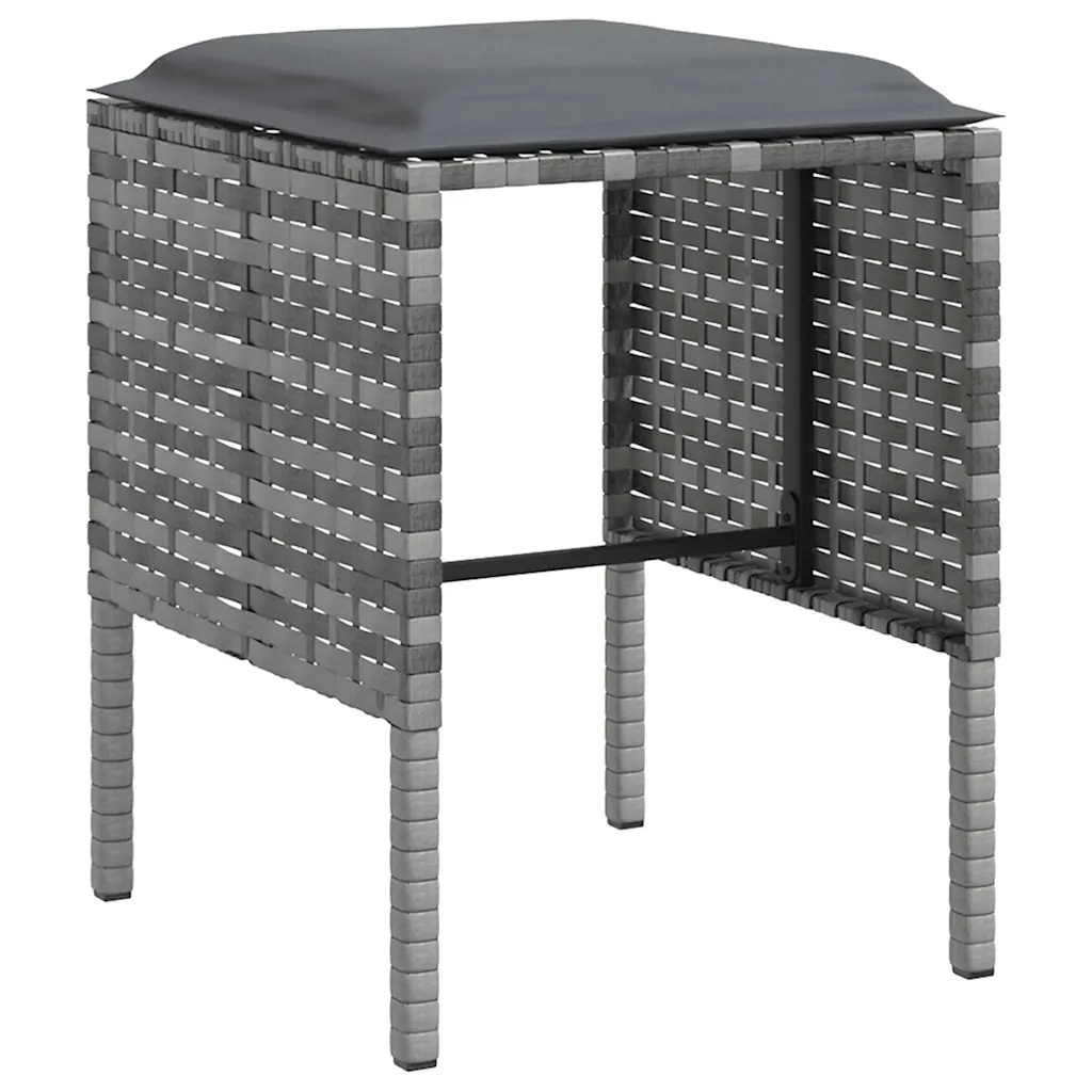 Set Divano a L con Cuscini 5 pz | Set Salotto da Giardino Grigio in Polyrattan