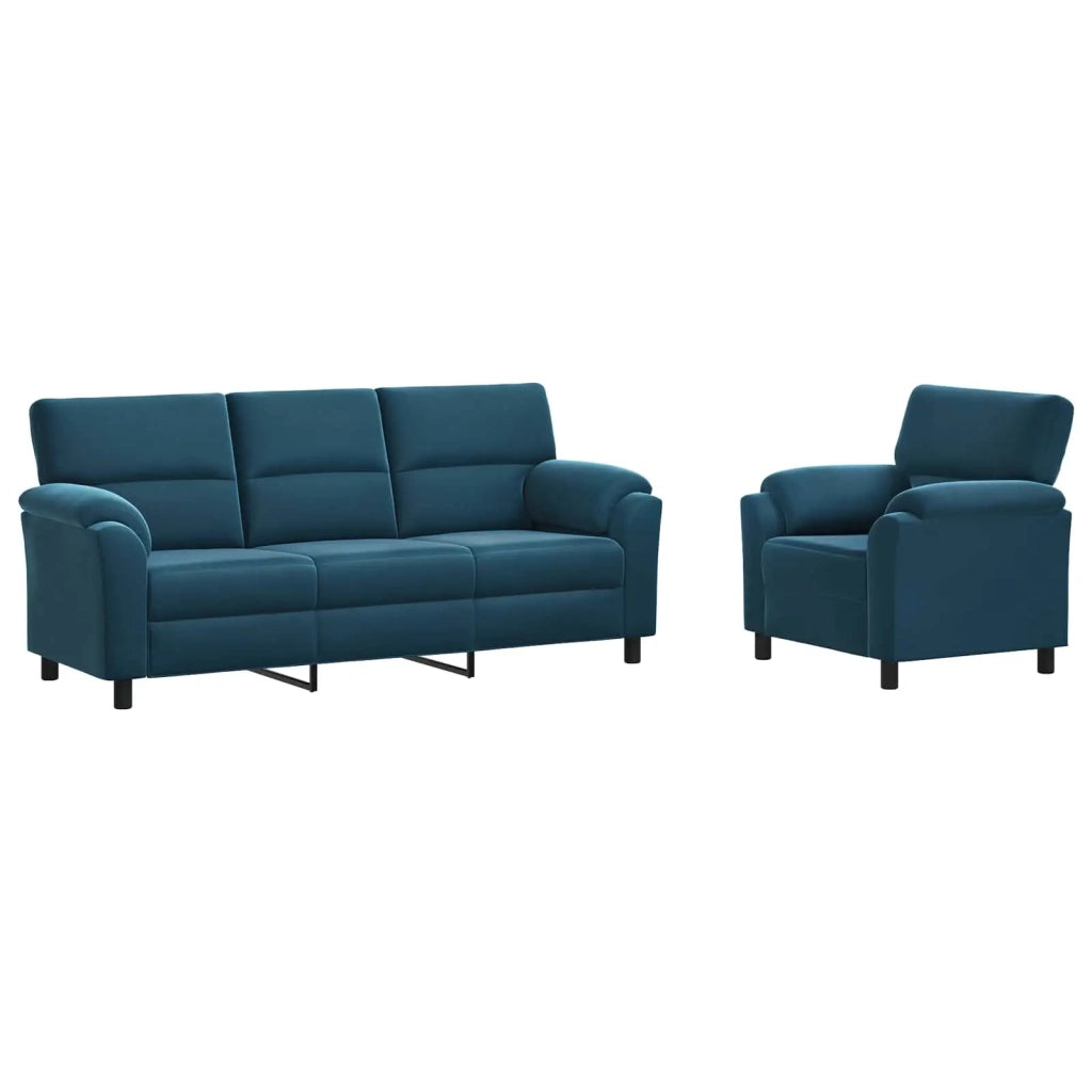 Set di divani 2 pcs Blu Velluto 3430457