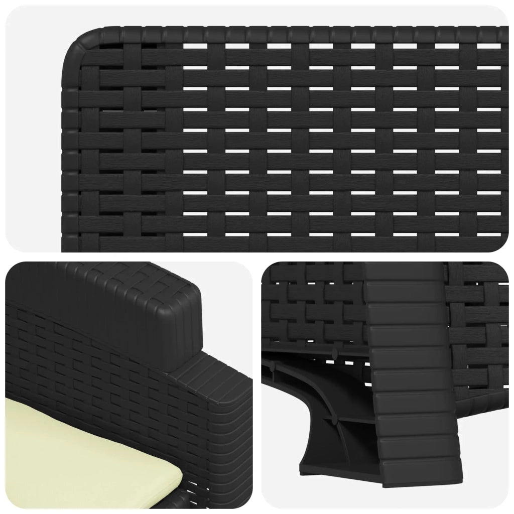 Sedia da giardino reclinabile effetto rattan Antracite e Crema 8012000