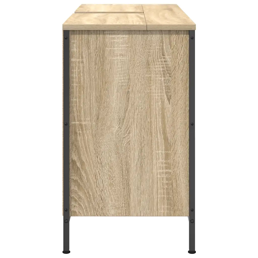 Mobile Lavabo con Cassetti-Armadietto da bagno Rovere Sonoma 90x34,5x60 cm