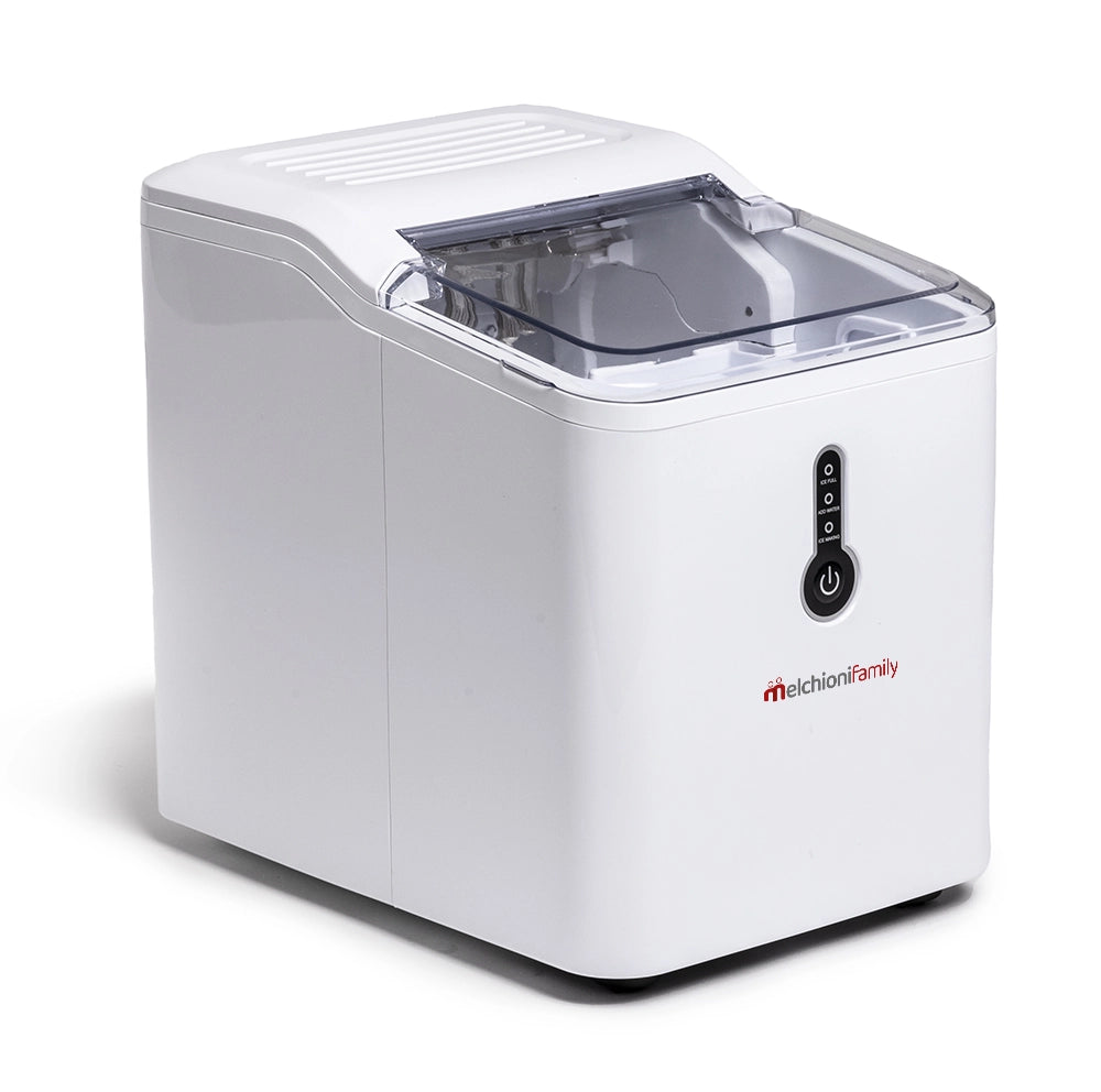 Melchioni Family Macchina Ghiaccio CUBIK Capacità di Produzione 12kg in 24h Cubetti a Forma di Proiettile Serbatoio dell'Acqua 1.6 L Serbatoio per il Ghiaccio 1,6 L Pannello di Controllo Touch
