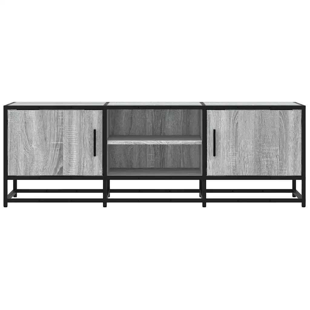 Mobile TV Grigio Sonoma 120x35x41cm Legno Multistrato e Metallo
