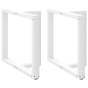 Set di 2 gambe a T per tavolo da pranzo 90 x 35 x 73 cm con piedini regolabili design moderno acciaio bianco 02_0057331