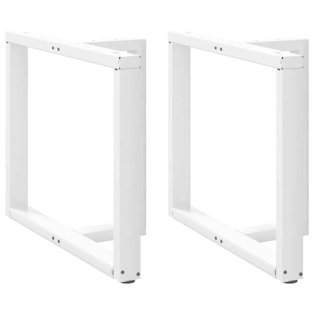 Set di 2 gambe a T per tavolo da pranzo 90 x 35 x 73 cm con piedini regolabili design moderno acciaio bianco 02_0057331