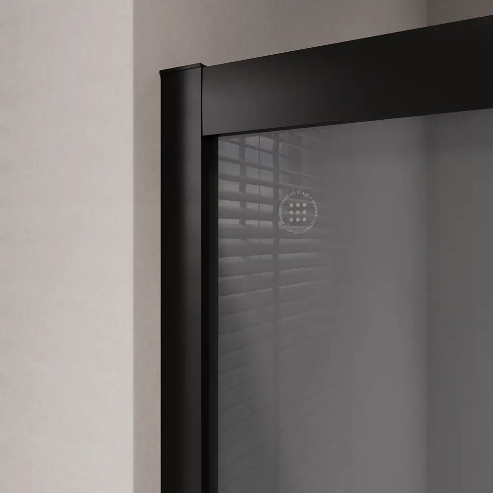 Box doccia 80x100 cm angolare doppio scorrevole profili neri vetro fumé h190 | Java