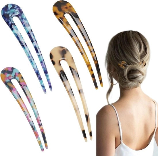 Spille per capelli - Accessori per capelli a conchiglia per donne - Spillini francesi per capelli - 4 pezzi - Accessori per capelli lunghi