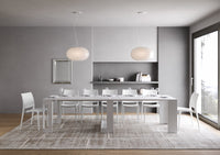 Consolle Tavolo Allungabile 90-302x42x75 cm Evolve Bianco Frassino