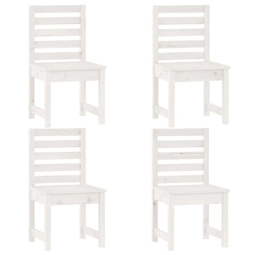 Set da Pranzo per Giardino 5pz Bianco in Legno Massello di Pino 3154678