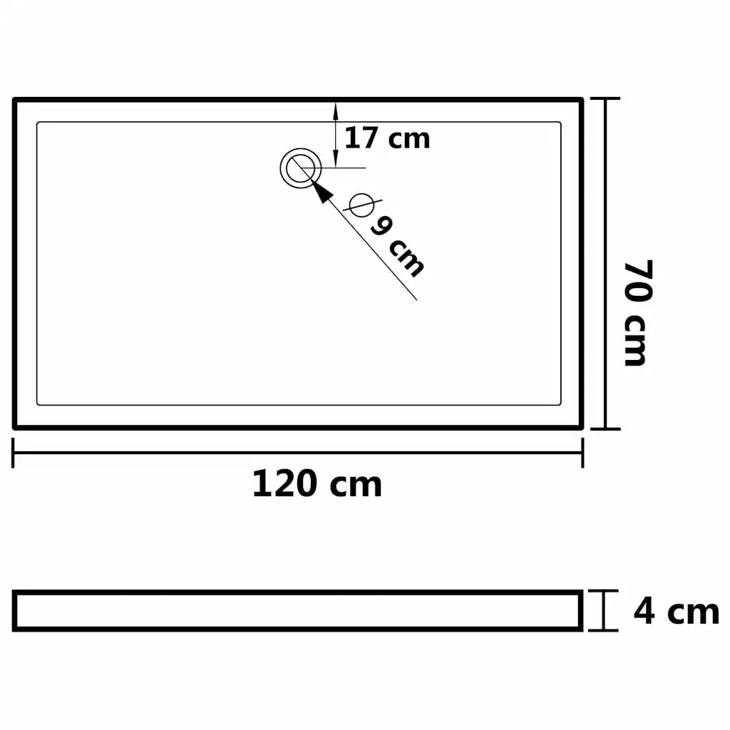 Piatto Doccia in ABS Rettangolare Nero 70x120 cm CFW9780502