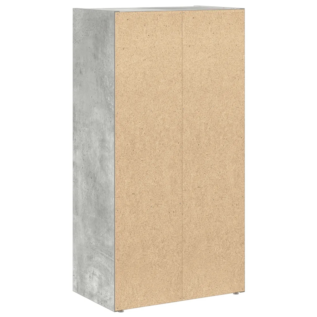 Libreria-Scaffale per Libri-Mobile di Stoccaggio Grigio Cemento 40x24x77 cm in Legno Multistrato