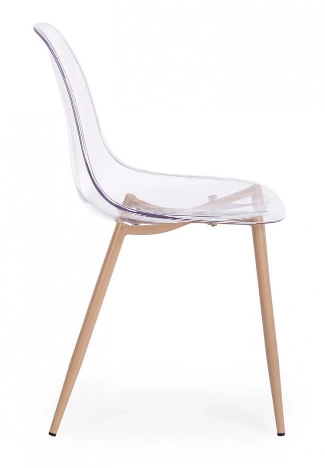 Set 4 Sedie 53x46x82 cm in Policarbonato Trasparente