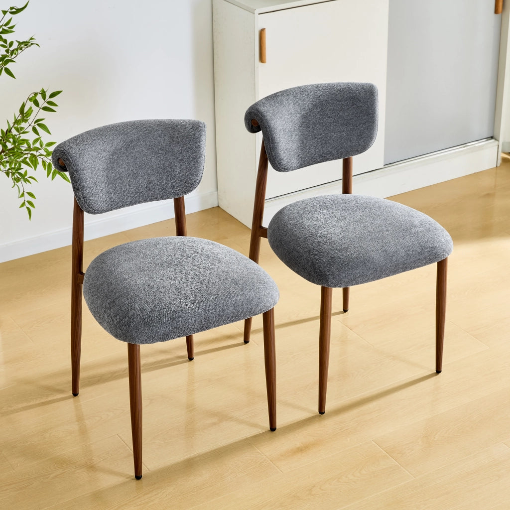 Sedia da Pranzo Imbottita senza Braccioli con Schienale Curvo ¨C MINIMAL ¨C Tessuto
