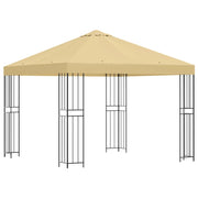 Gazebo | Pergolato 3 x 3 m Crema Poliestere e Acciaio 190 gsm