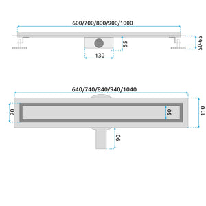 Scarico Lineare Rea Neox Pro Brush Gold 90