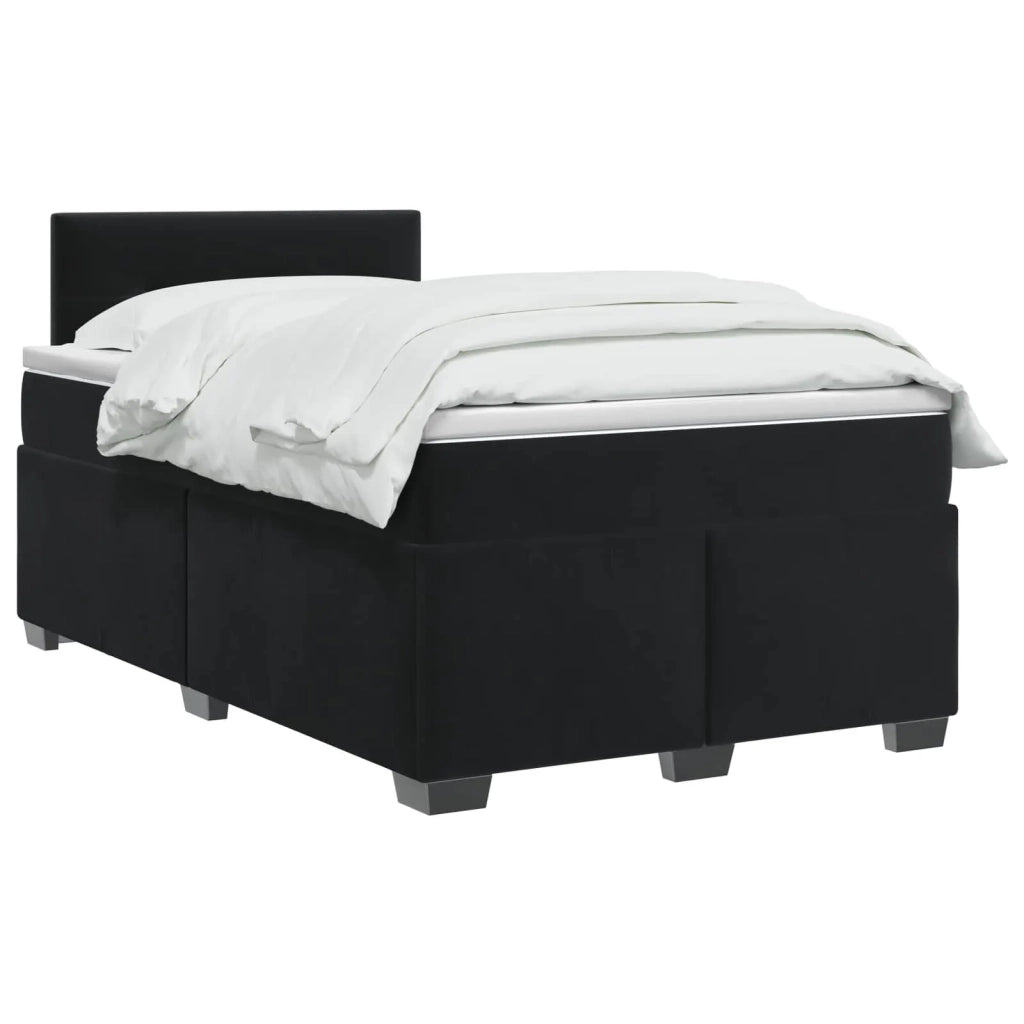 Letto box spring con materasso Nero 120 x 190 cm Velluto 3450676