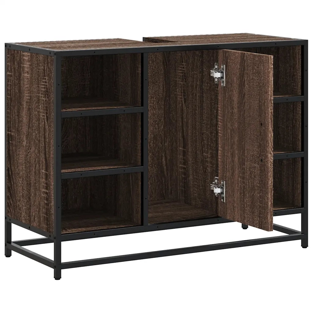 Mobile Lavabo Bagno Rovere Marrone 60x30x60cm Legno Multistrato