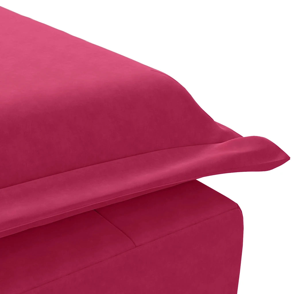 Chaise Longue Massaggi con Cuscino a Rullo Rosso Vino Velluto CFW7915513