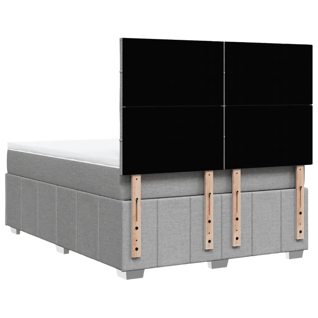 Giroletto a Molle con Materasso Grigio Chiaro 140x200cm Tessuto