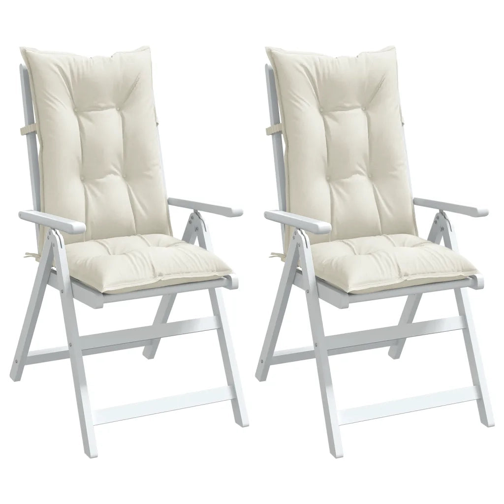 Cuscini Sedia Schiena Alta 2 Crema MÃ©lange 120x50x7 Tessuto