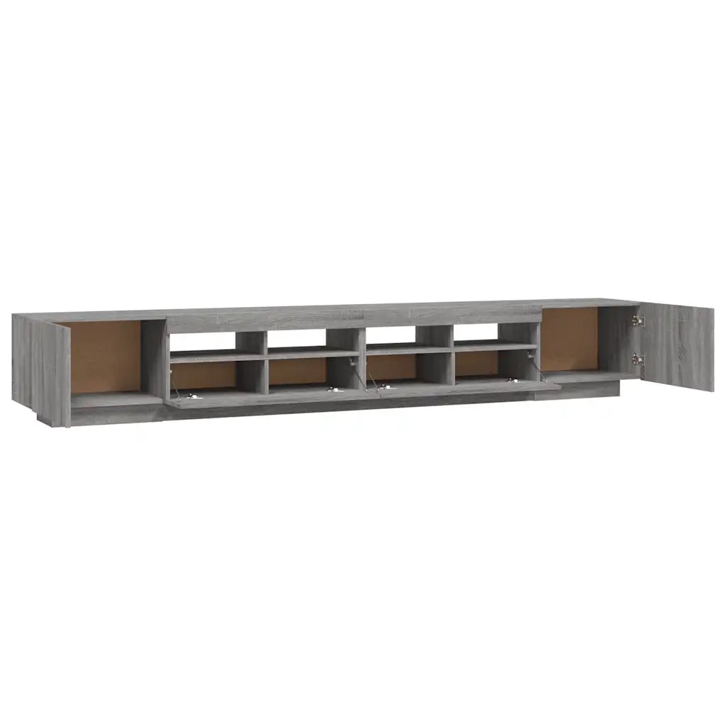 Set Mobili TV 3 pz con Luci LED Grigio Sonoma Legno Multistrato 3120174