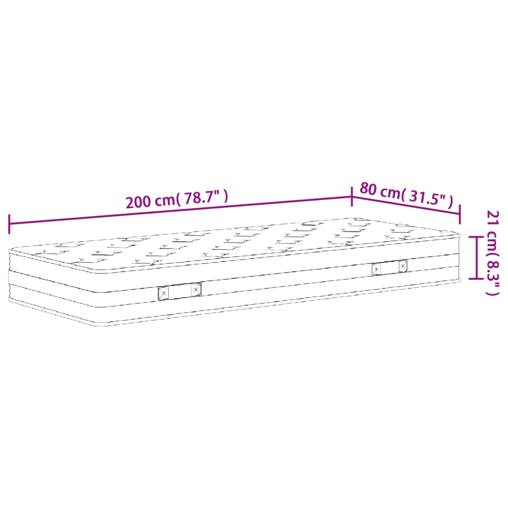 Materasso a Molle Bonnel Medio 80x200 cm 372953