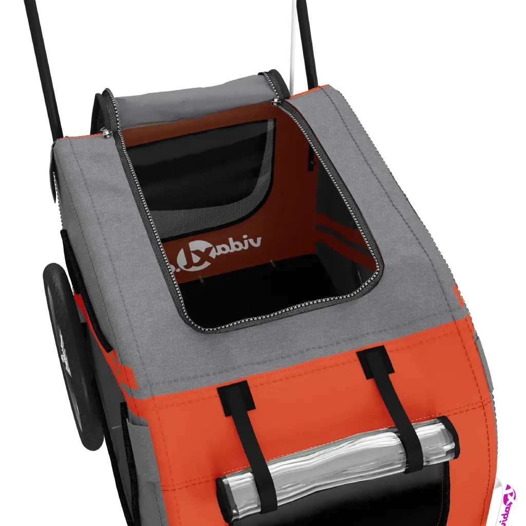 Rimorchio da Bici per Animali Arancione e Nero Oxford e Ferro CFW8326752