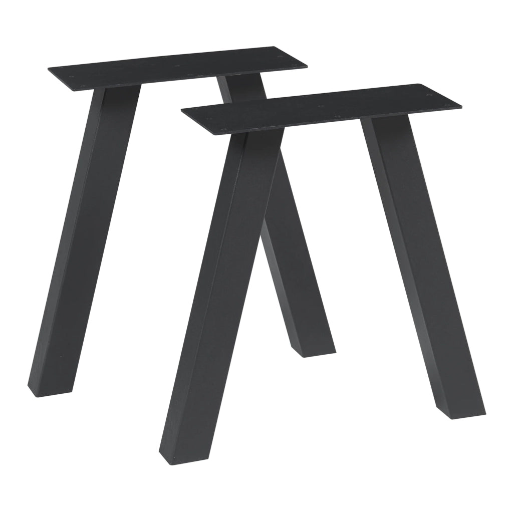 Set di 2 gambe per tavolo da arredamento moderno design originale fai da te acciaio Heustreu 40 x 40 cm nero 03_0009668