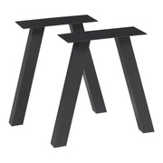 Set di 2 gambe per tavolo da arredamento moderno design originale fai da te acciaio Heustreu 40 x 40 cm nero 03_0009668