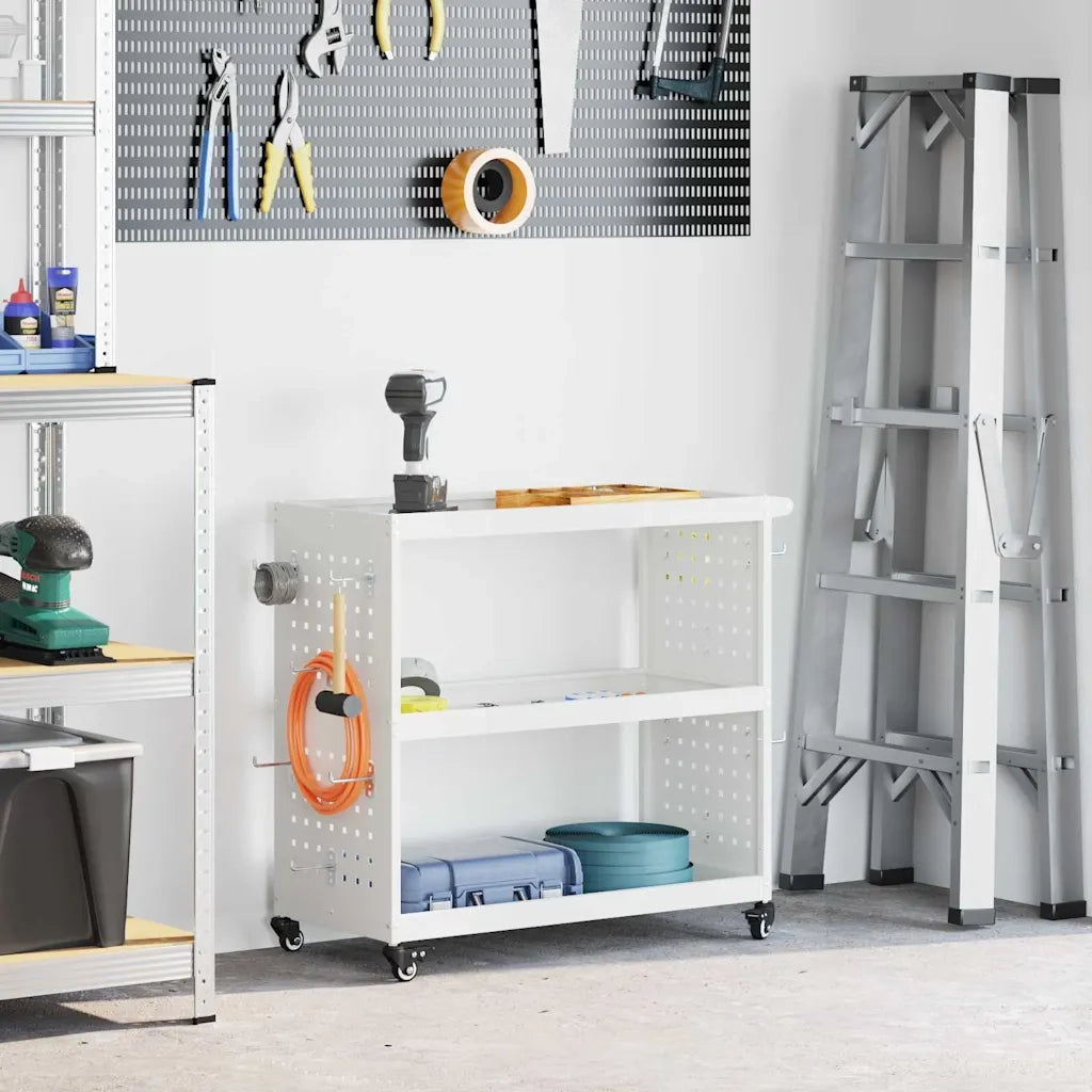 Carrello per Attrezzi con lo scaffale Bianco 75 x 35 x 73 cm CFW6345891