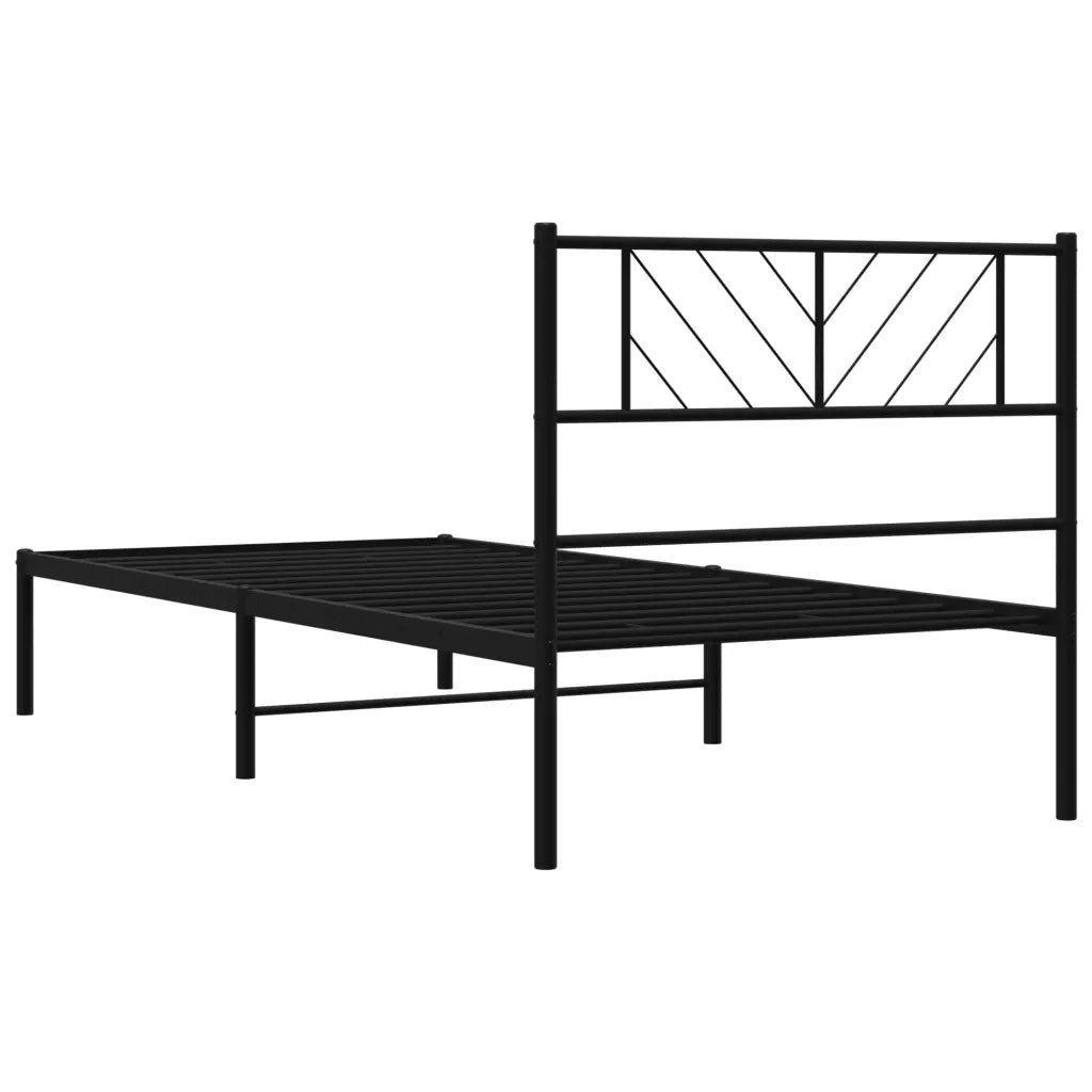 Giroletto con Testiera-Struttura Letto con testiera in Metallo Nero 90x190 cm 478889