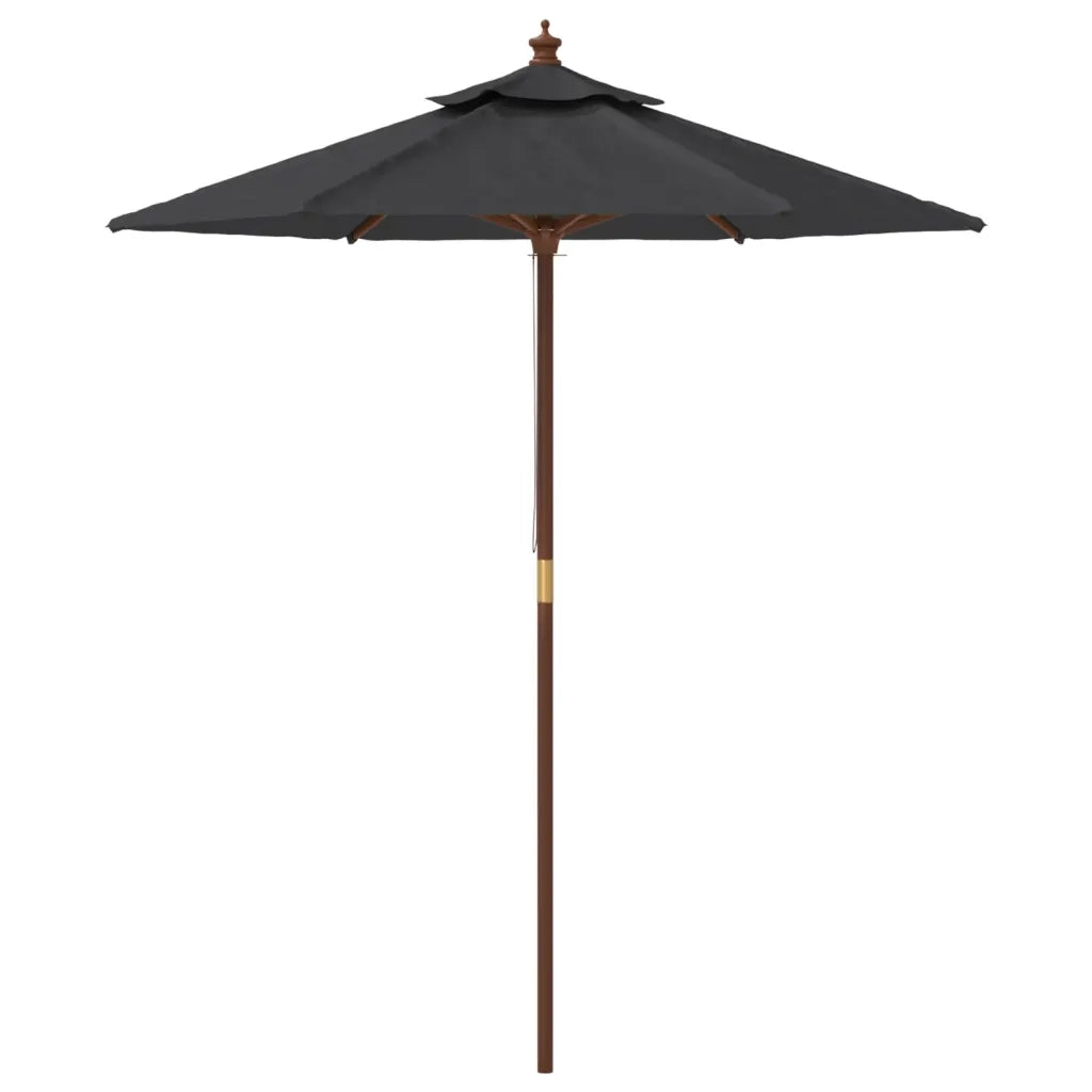 Ombrellone da Giardino con Palo in Legno Nero 196x231 cm 363165