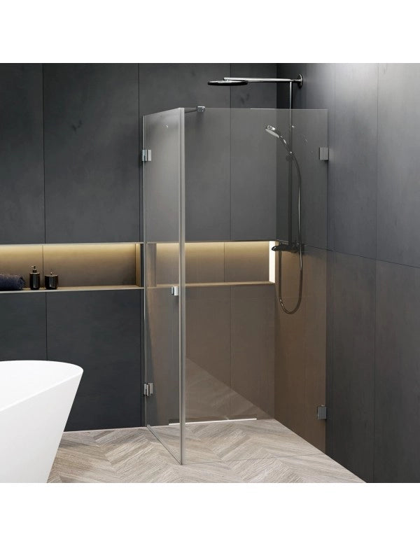 SCANDIC NXT 201 RIHO 90x90 x200cm box doccia angolare destro con cerniera cromata