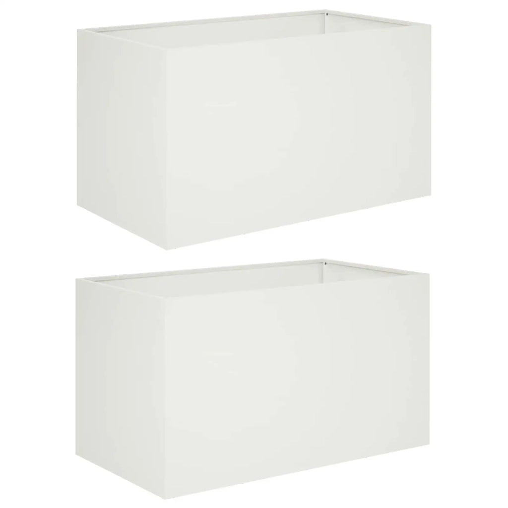 Vaso da giardino 2 pz Bianco 80 x 50 x 50 cm 8005263
