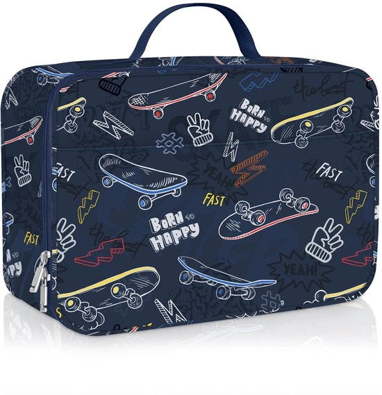 Borsa di Picnic per Bambini con Silhouette di Skateboard, Isolata, per Bambini, Borsa per Picnic per Scuola, per Bambini, Borsa per Picnic per Bambini, Borsa per Picnic per Scuola