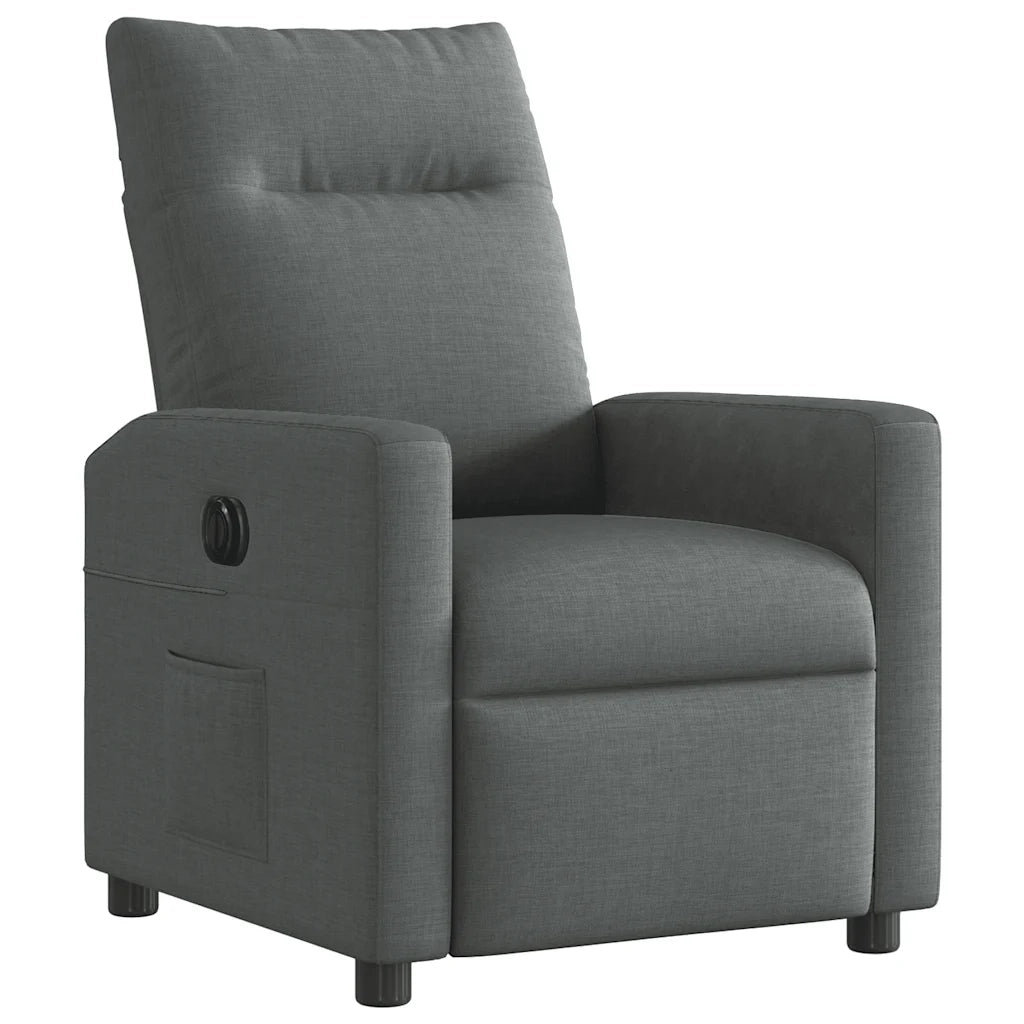 Poltrona Elettrica Reclinabile Grigio Scuro in Tessuto 3324039