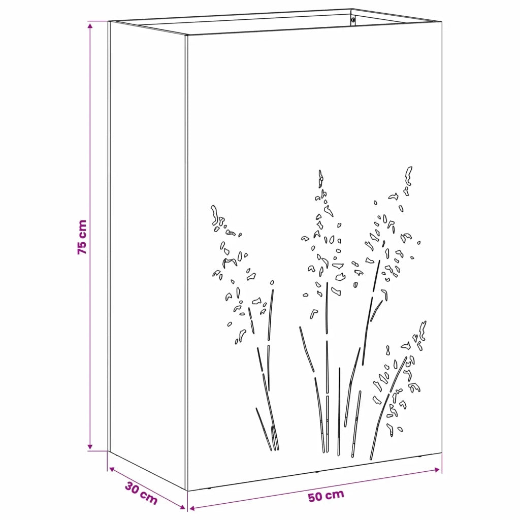 Vaso da giardino Antracite 50 x 30 x 75 cm 8005782