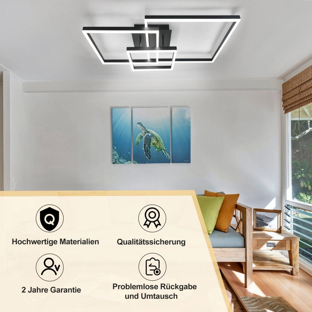 ZMH Lampada da soffitto plafoniera LED moderna poligonale quadrata