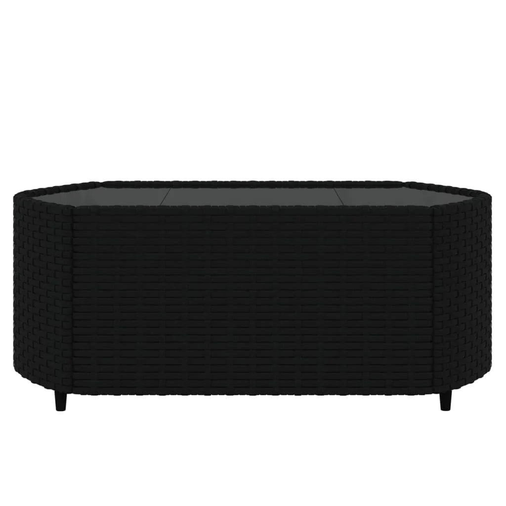 Set di mobili da giardino mobili da esterno set da 4 pezzi con cuscini resina intrecciata nera 02_0016163