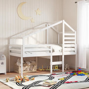 vidaXL Letto a Soppalco con Tetto Bianco 75x190 cm in Legno di Pino