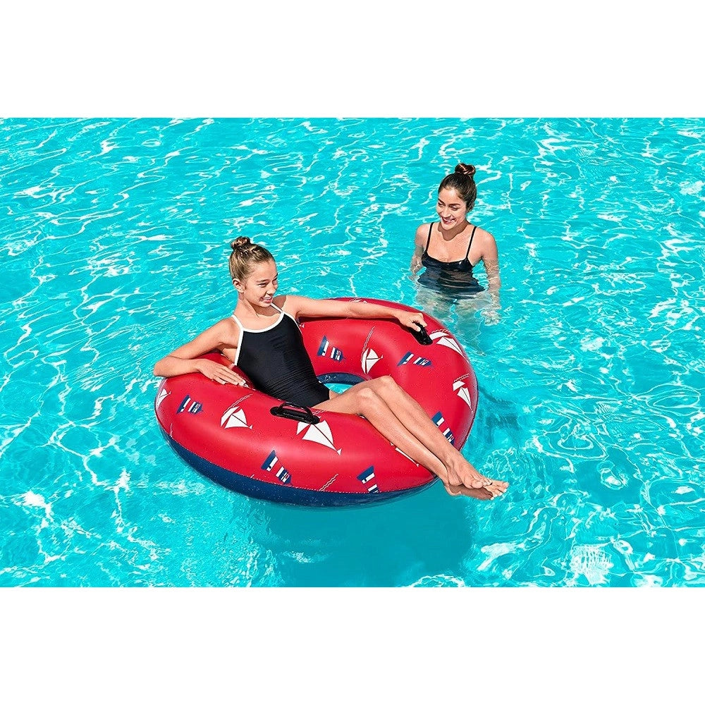 Trade Shop - Ciambella Gonfiabile Fashion Nautical Salvagente 119cm Con Maniglie Estate 36353 -