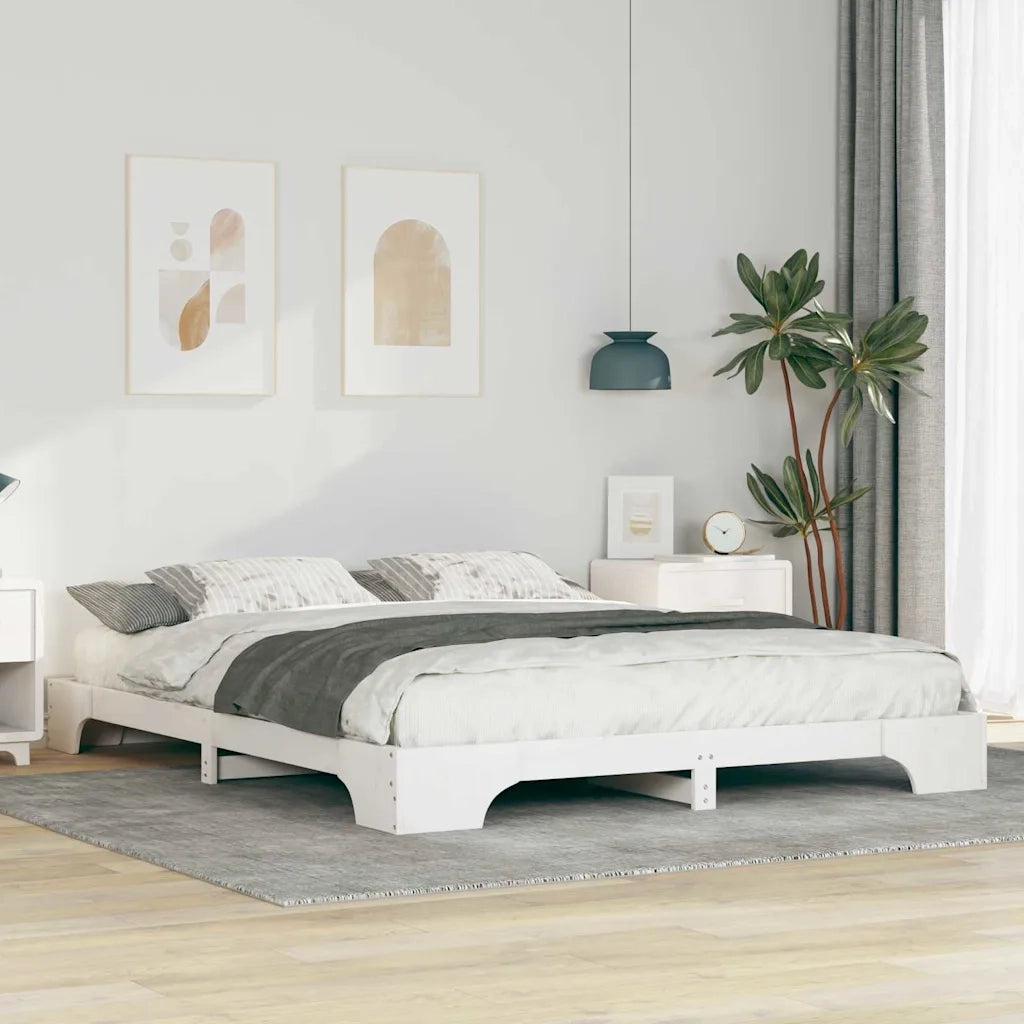 Struttura del letto Bianco 160 x 220 cm Pino massello 872924