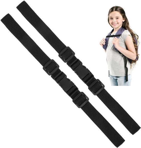 Cintura Regolabile per Borsa - Cinture di Sostituzione con Chiusura a Clic - Antiscivolo - 2 Pezzi - Nero - Cintura per Borsa