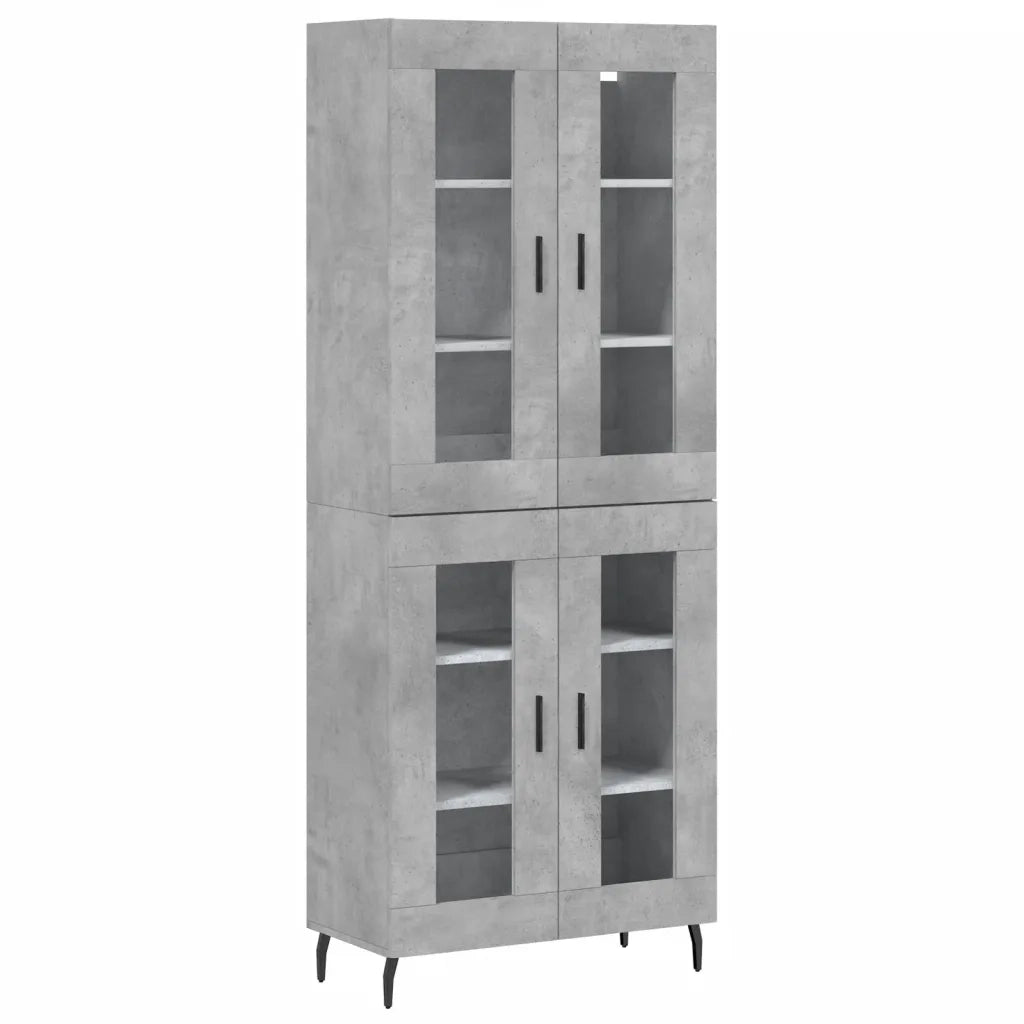 Credenza | Madia | Buffet da pranzo | Armadio da pranzo Grigio Cemento 69,5x34x180 cm in Legno Multistrato