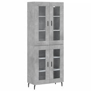 Credenza | Madia | Buffet da pranzo | Armadio da pranzo Grigio Cemento 69,5x34x180 cm in Legno Multistrato